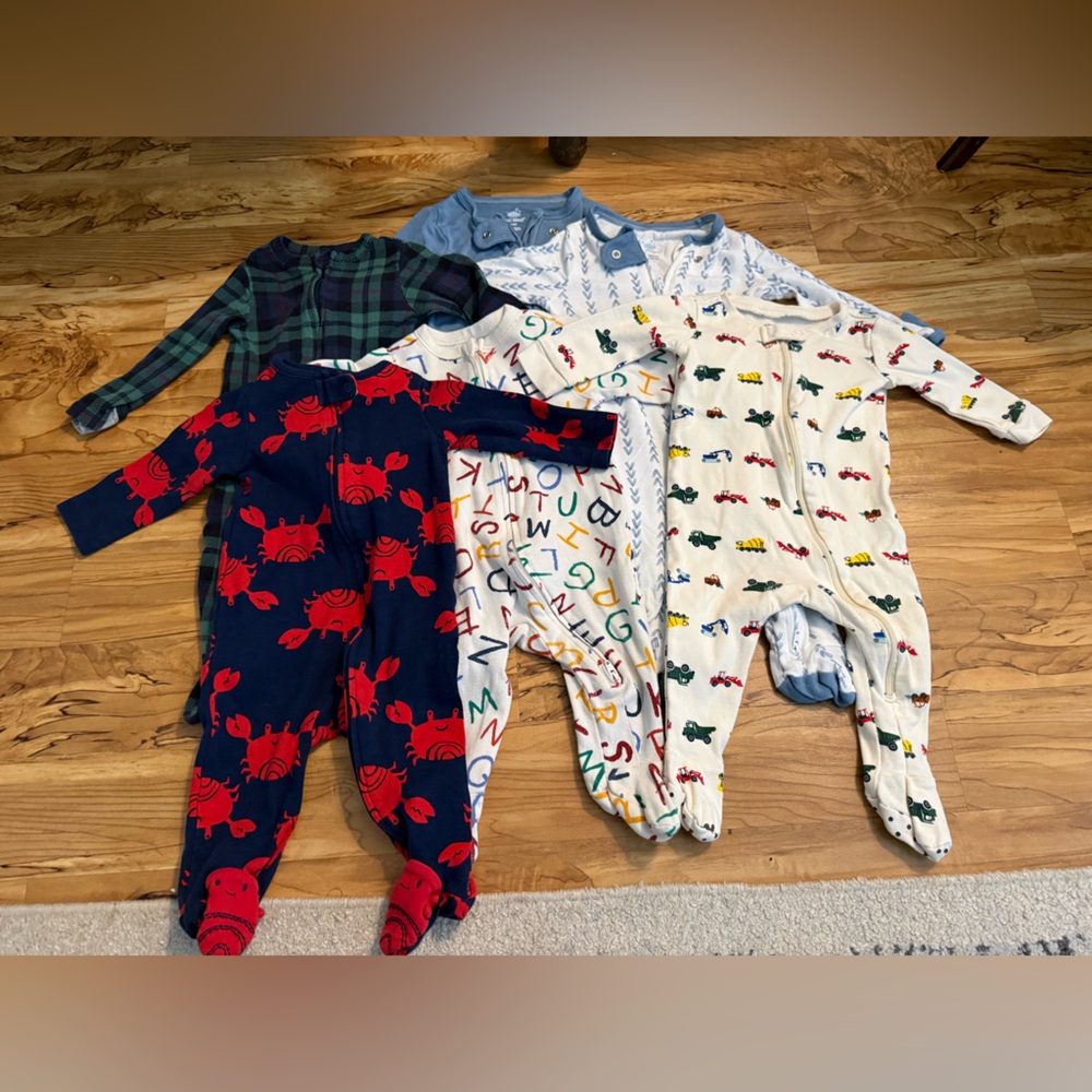 Bundle: 3-6M Baby Boy Sleepers